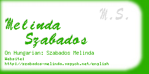 melinda szabados business card